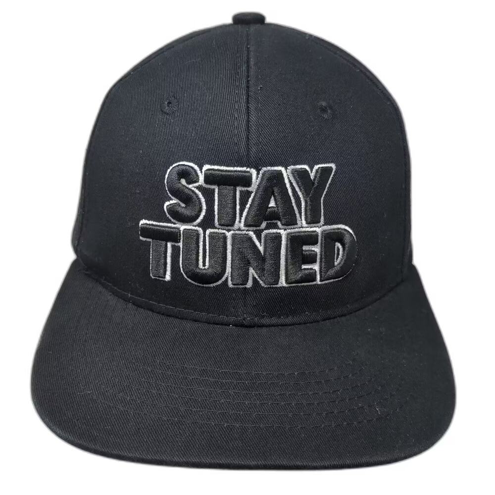 Black Eagle Stay Tuned 3D Embroidery Hat Black White Snapback Adjustable OS
